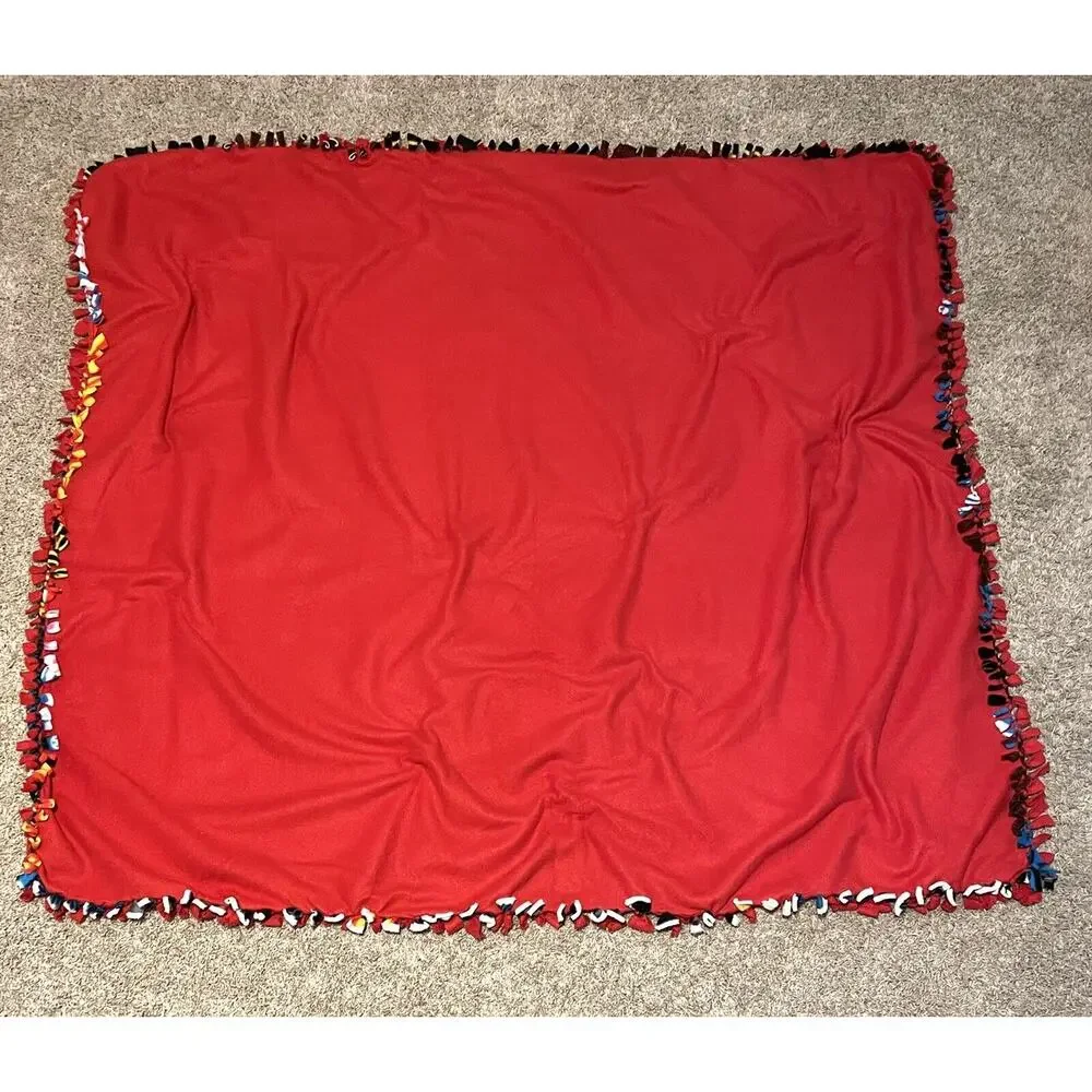 NASCAR Fleece Throw Stadium Blanket Hand-tied Knotted Thick 54” x 63” Excellent!